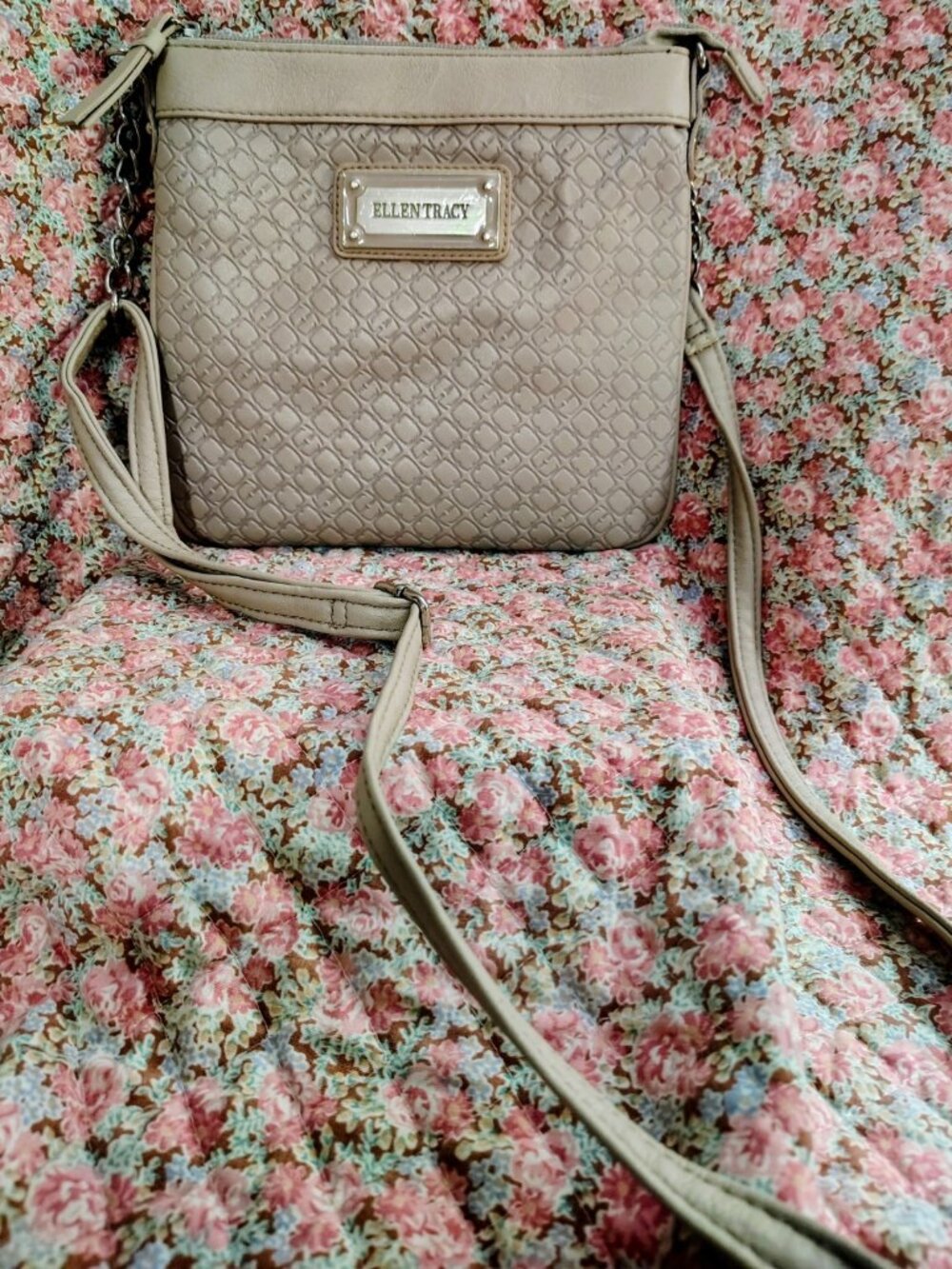 Ellen Tracy Crossbody Shoulder Bag Silver Hardware
